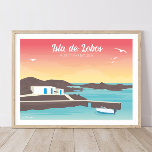 Affiche de voyage Ile de Lobos à Furteventura aux Iles Canaries