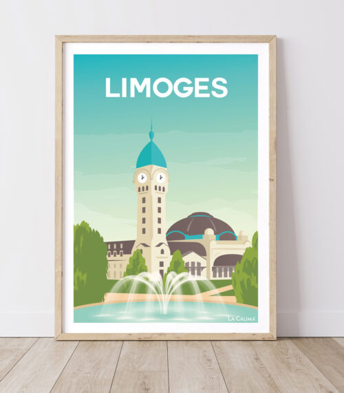 Affiche de voyage Limoges - Gare des bénédictins par La Calima