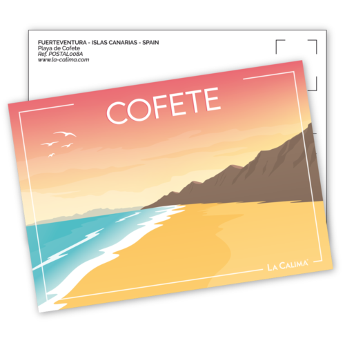 Carte postale de Cofete à Fuerteventura dessinée par La Calima