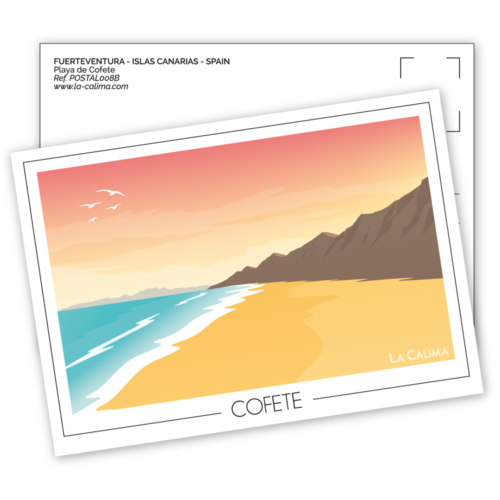 Carte postale de Cofete à Fuerteventura dessinée par La Calima